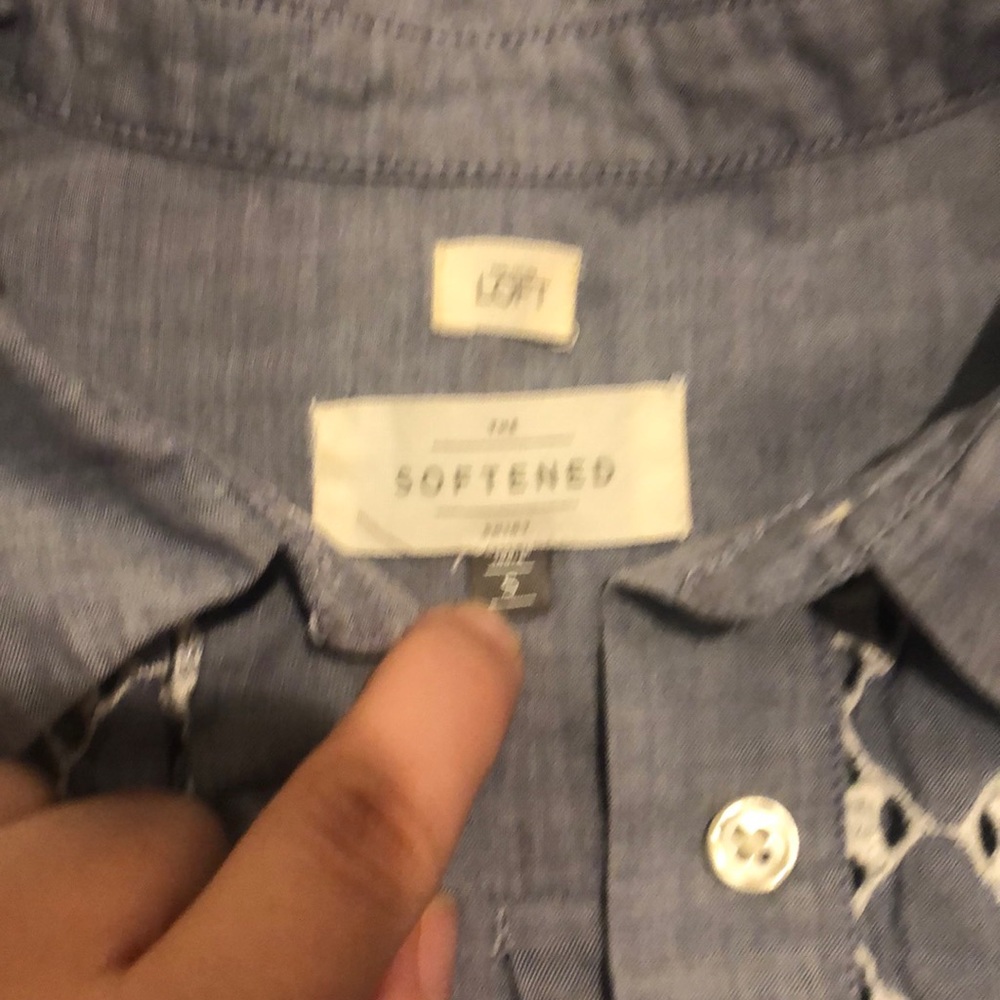 LOFT Chambray Eyelet Shirt - Picture 2 of 7